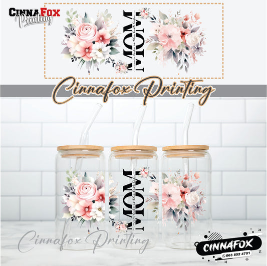 Mom - Mom Life Is The Best Life Glass Cup With Lid & Straw