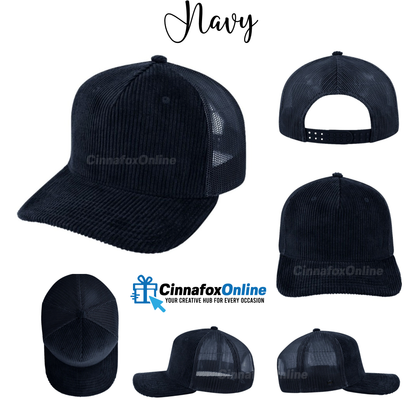 5 Panel Corduroy Trucker Cap