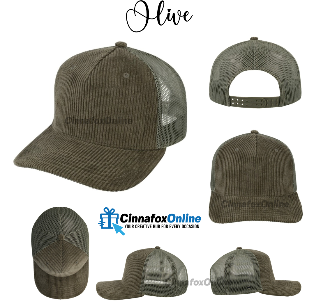 5 Panel Corduroy Trucker Cap