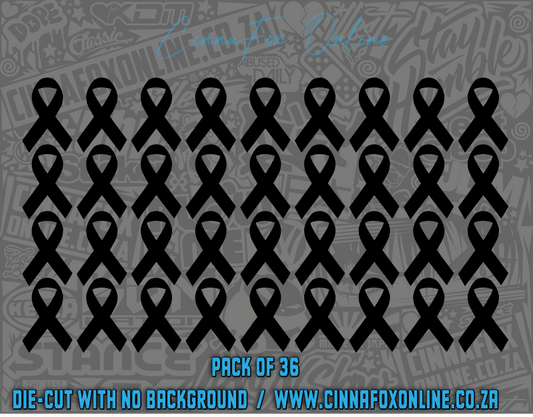 Cancer Ribbon Pack 36 (4cm x 6cm) Decals