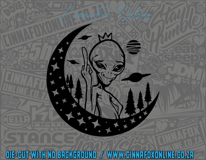 Alien Paul Flip Off Decal