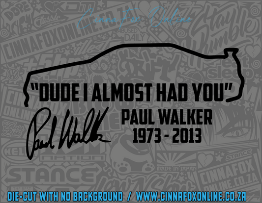 Paul Walker 03 Decal