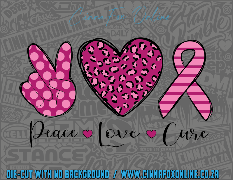 Peace Love Cure cancer Decal