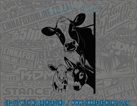 Peeking Farm Animals 01 Decal