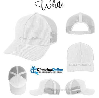 5 Panel Corduroy Trucker Cap